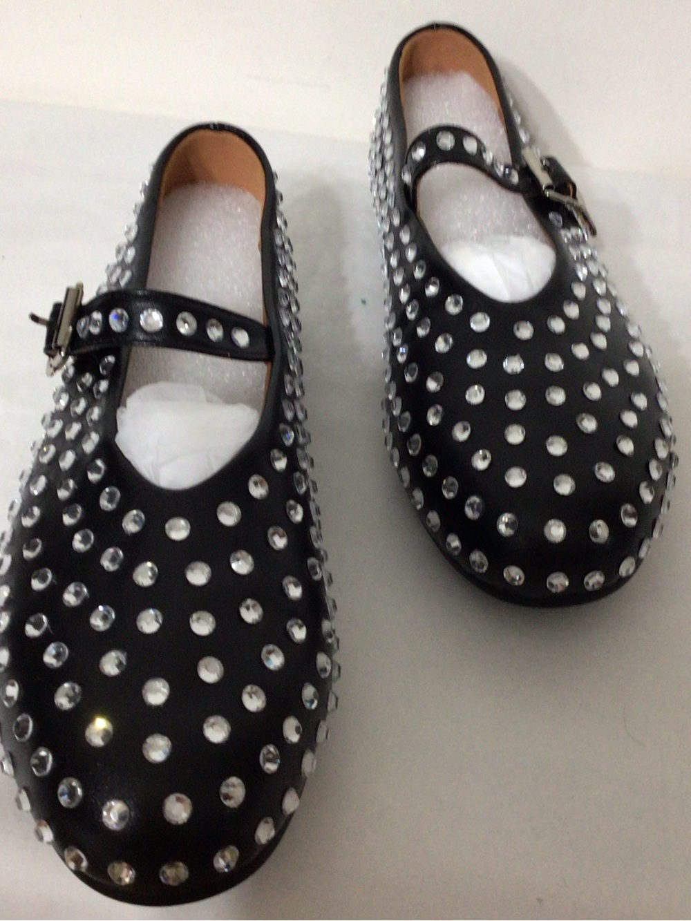 Rhinestone Black Mary Jane Flats - Picture 7 of 9